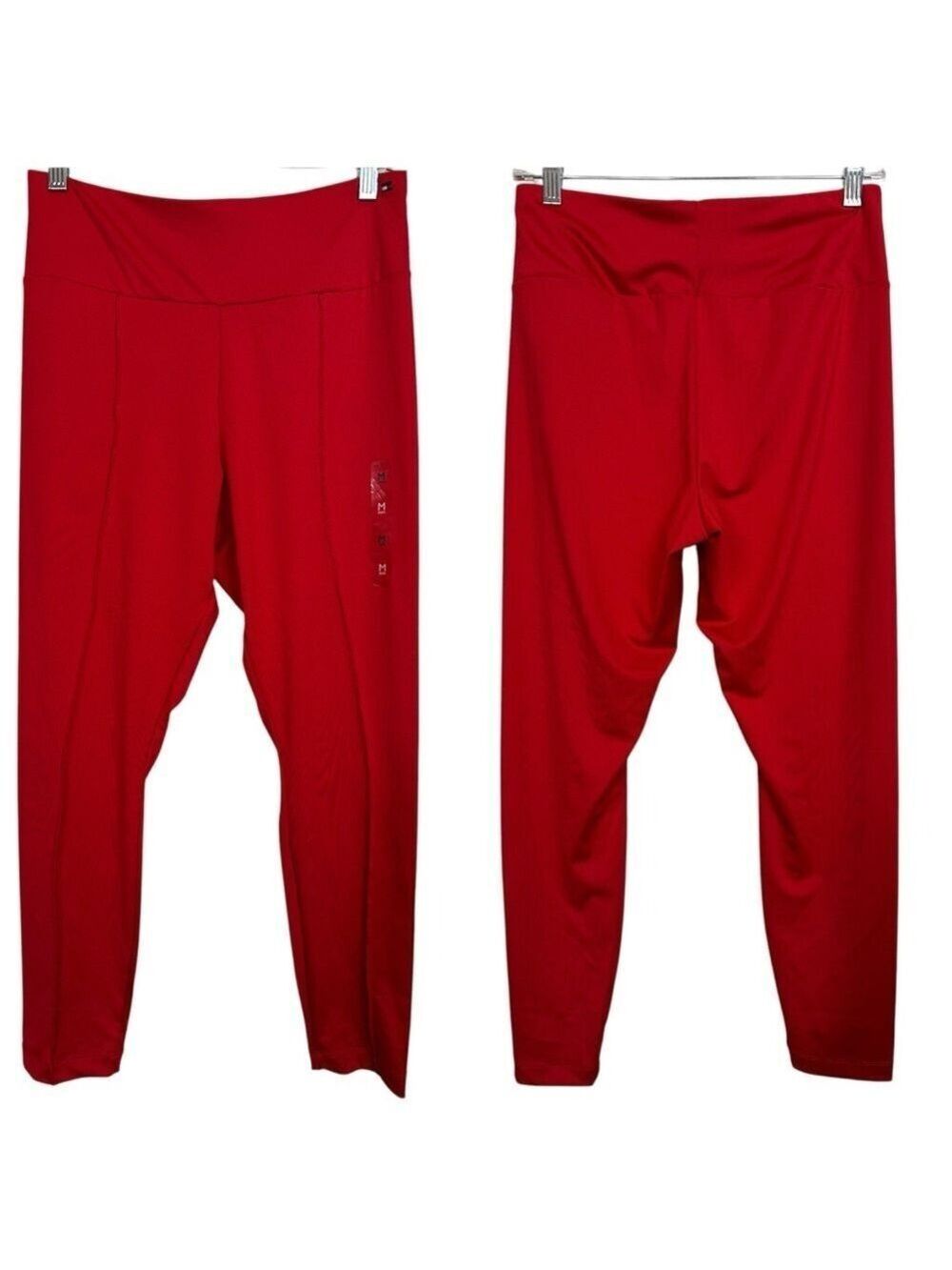 Tommy Hilfiger High Rise Front Seam Soft Butter Fabric Cropped Red Leggings